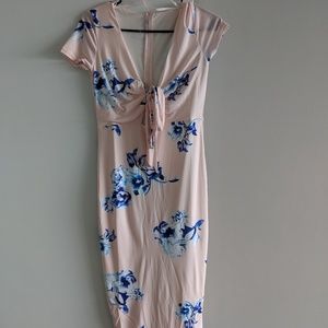 Midi length tie front dress